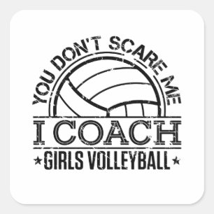 Pegatina Cuadrada No me asustes, entreno voleibol Chicas