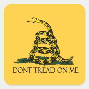 Pegatina Cuadrada No me engañen con la bandera de Gadsden ejército h