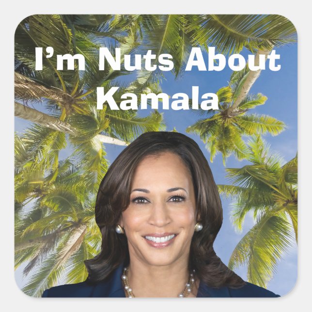 Pegatina Cuadrada No me gusta Kamala (Anverso)