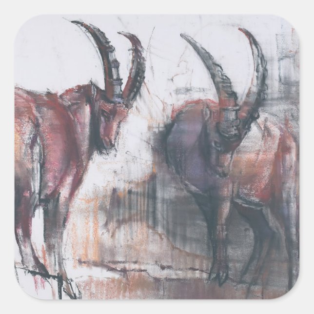 Pegatina Cuadrada No mires abajo (Anverso)