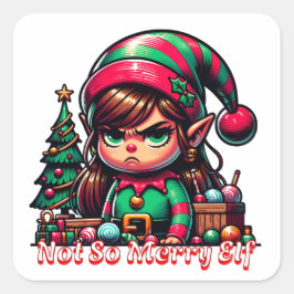 Pegatina Cuadrada No muy Feliz Nochebuena
