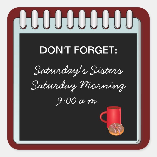 Pegatina Cuadrada No olviden: Personalizar tu propia Invitación (Anverso)