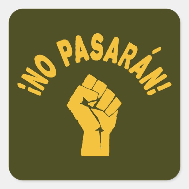 Pegatina Cuadrada No Pasarán Pasarán (Anverso)
