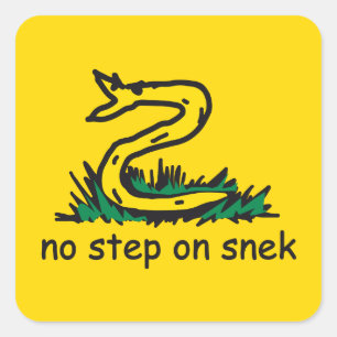 Pegatina Cuadrada No pisar a la serpiente memes Gadsden SerpienteDer