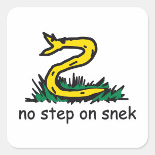 Pegatina Cuadrada No pisar a la serpiente memes Gadsden SnekRight am