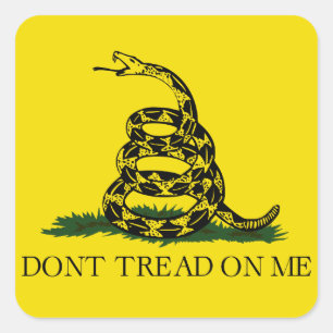 Pegatina Cuadrada No Pises en Mi bandera Gadsden