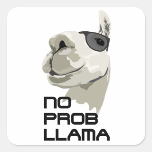 Pegatina Cuadrada No ProbLlama