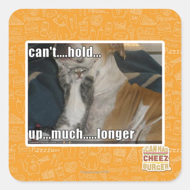 Pegatina Cuadrada No puedo aguantar mucho más (Anverso)