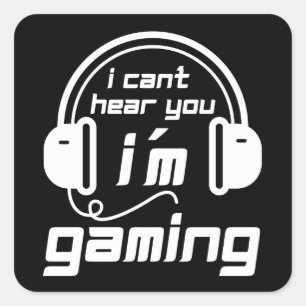 Pegatina Cuadrada No puedo oírte estoy jugando e-Sport