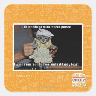 Pegatina Cuadrada No quiero ir a la fiesta de da fancee