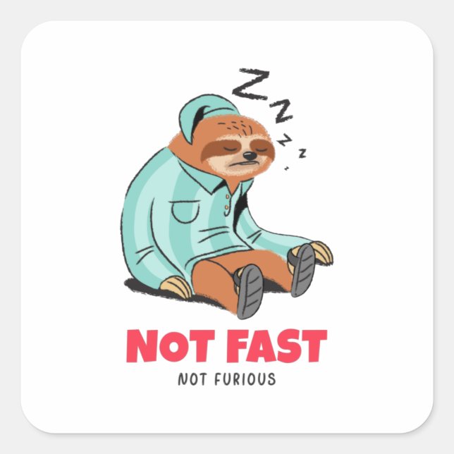 Pegatina Cuadrada No Rápido No Furioso (Anverso)
