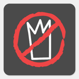 Pegatina Cuadrada No reyes protestan logo de corona