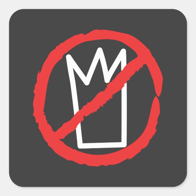 Pegatina Cuadrada No reyes protestan logo de corona (Anverso)