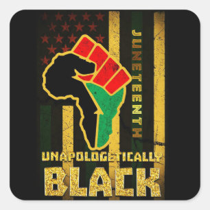 Pegatina Cuadrada No se arrepiente de los afroamericanos negros