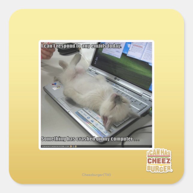 Pegatina Cuadrada No se puede responder (Anverso)