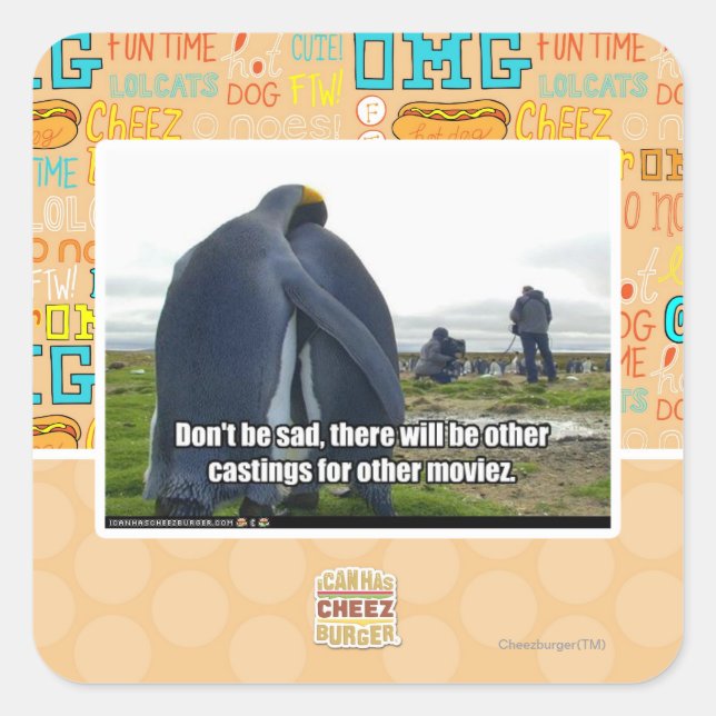 Pegatina Cuadrada No seas triste (Anverso)