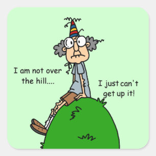 Pegatina Cuadrada No sobre el humor de la colina