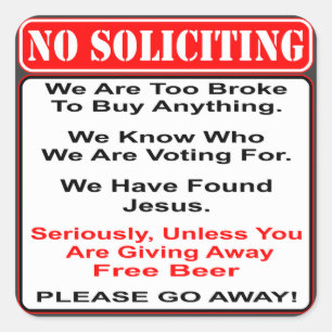 Pegatina Cuadrada No Solicitar A Menos Que Tengas Cerveza Libre