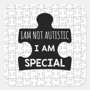 Pegatina Cuadrada No soy autista, soy especial