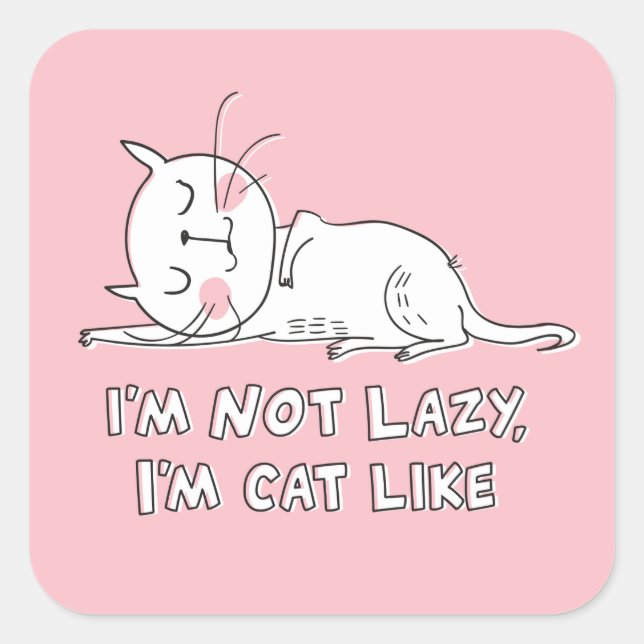 Pegatina Cuadrada No soy perezoso - Pegatinas cuadrados, brillante,  (Anverso)