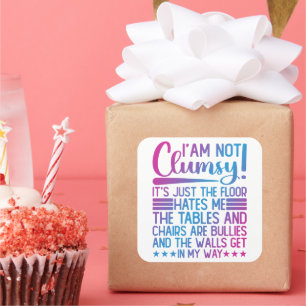 Pegatina Cuadrada No soy torpe, son sólo palabras graciosas sarcásti