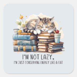 Pegatina Cuadrada No soy un gato perezoso
