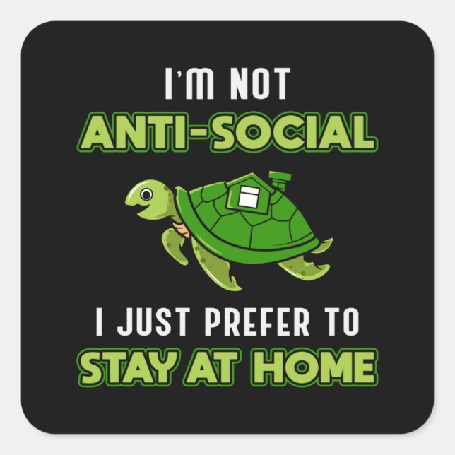 Pegatina Cuadrada No soy un regalo del mar de tortugas amorosas anti (Anverso)