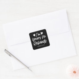Pegatina Cuadrada No te devuelven el regalo de tu esposa Día de San 