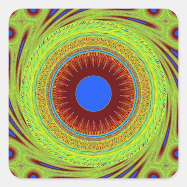 Pegatina Cuadrada No te preocupes por ser arte feliz (Anverso)