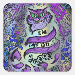 Pegatina Cuadrada No Todo Ahí, Gato Loco