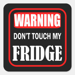 Pegatina Cuadrada no toques mi refrigerador