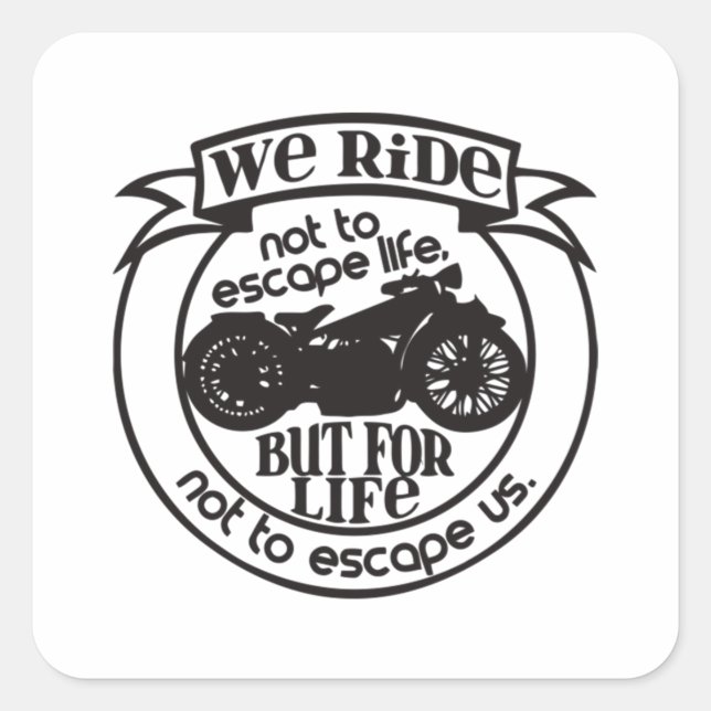Pegatina Cuadrada No Viajamos Para Escapar De La Vida Sino Para (Anverso)