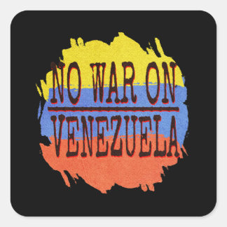 Pegatina Cuadrada No War on Venezuela Peace Typography | Anti War -P