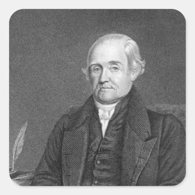 Pegatina Cuadrada Noah Webster grabado por G. Parker (Anverso)
