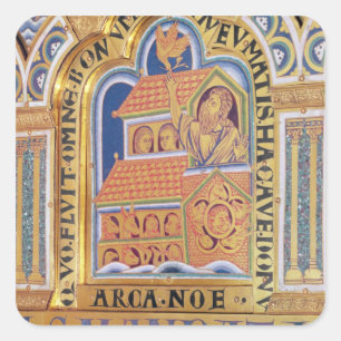 Pegatina Cuadrada Noah y Ark, detalle uno de los paneles Verduner
