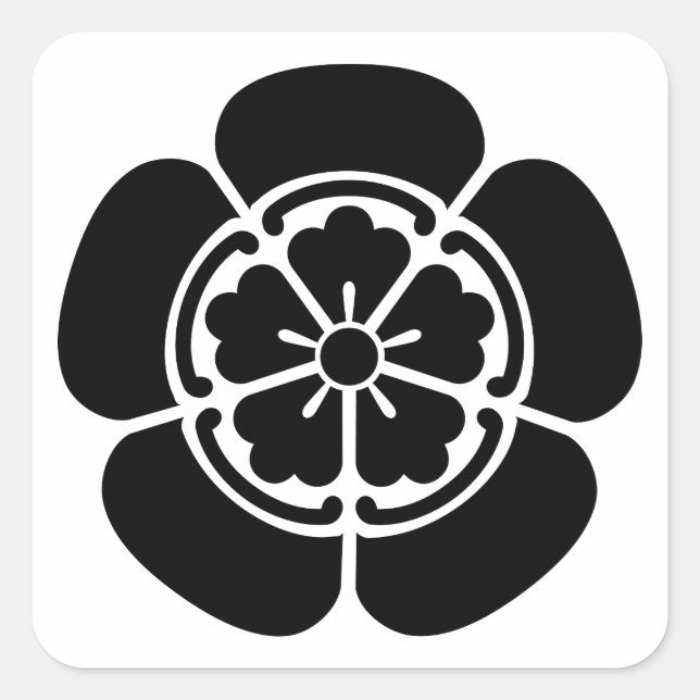 Pegatina Cuadrada Nobunaga Oda (Anverso)