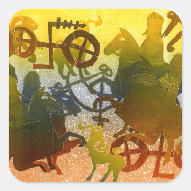 Pegatina Cuadrada Noche (Anverso)