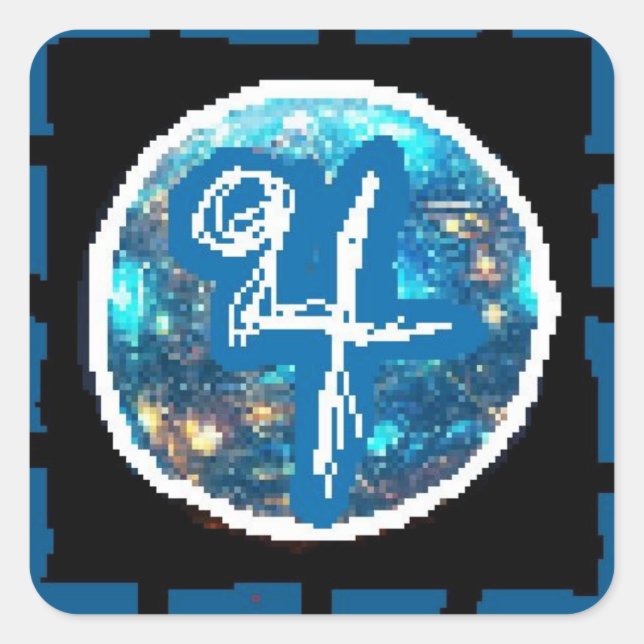 Pegatina Cuadrada Noche de Júpiter (Anverso)