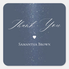 Pegatina Cuadrada Noche de luna, estrellas y luces de bengala: Despe