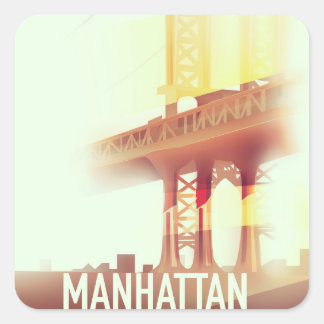 Pegatina Cuadrada Noche de Manhattan