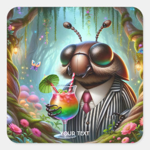 Pegatina Cuadrada Noche de paisajes japoneses deliciosos