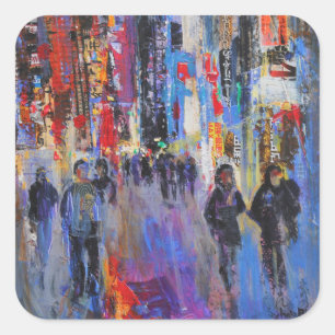 Pegatina Cuadrada Noche de Tokio