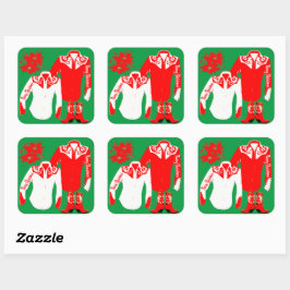 Pegatina Cuadrada Noche de vaca Rodeo Camisetas occidentales Feliz N