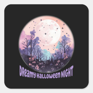 Pegatina Cuadrada Noche Dreamy Halloween