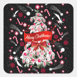 Pegatina Cuadrada Noche estrellada