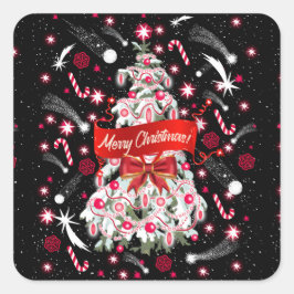 Pegatina Cuadrada Noche estrellada