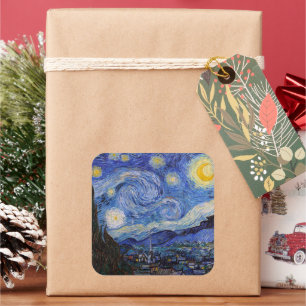 Pegatina Cuadrada Noche estrellada: Saint Remy de Vincent Van Gogh