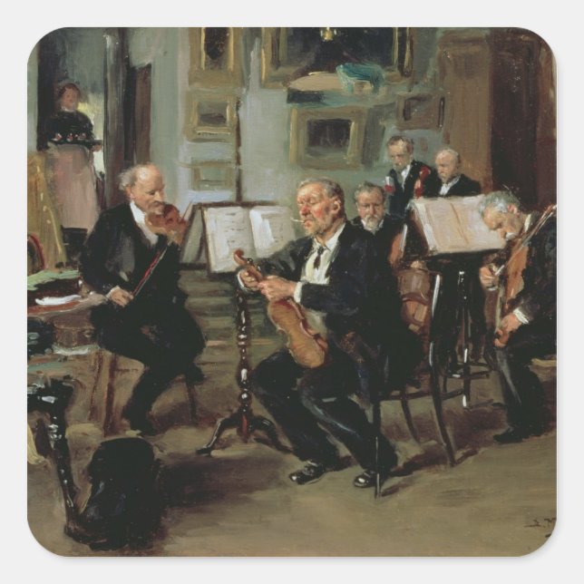 Pegatina Cuadrada Noche musical, 1906 (Anverso)