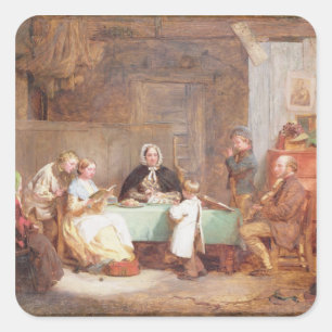 Pegatina Cuadrada Noche musical (aceite sobre lienzo) 2