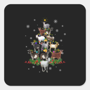Pegatina Cuadrada Nochebuena de cabra navideña